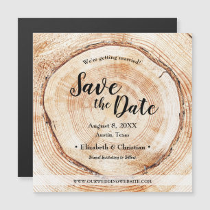 Rustic wood tree bark Custom Magnet Wedding