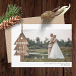 Rustic Wood Tree Ornament Married Christmas Photo Holiday Card<br><div class="desc">Did you get married this year? Then these newlywed photo Christmas cards are perfect for sending out to family and friends! They feature a wood tree ornament on the left, with typography reading, "Married and Merry." Easy to customize with your own photo and text! The back of the card contains...</div>