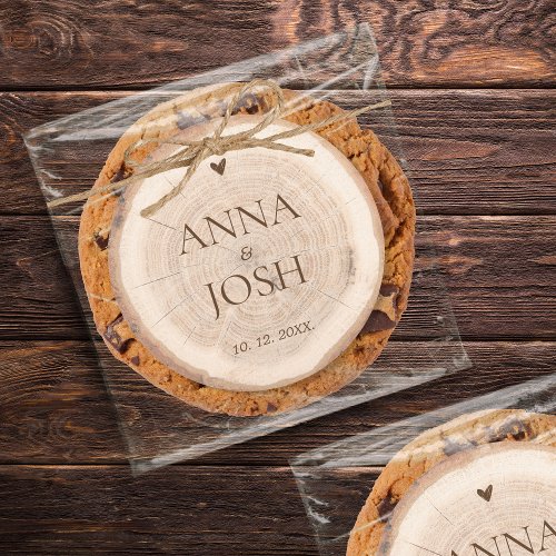 Rustic Wood Tree Stump Cross_Section Barn Wedding Classic Round Sticker