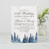 Rustic Wood Tree Wedding Anniversary Invitation (Standing Front)
