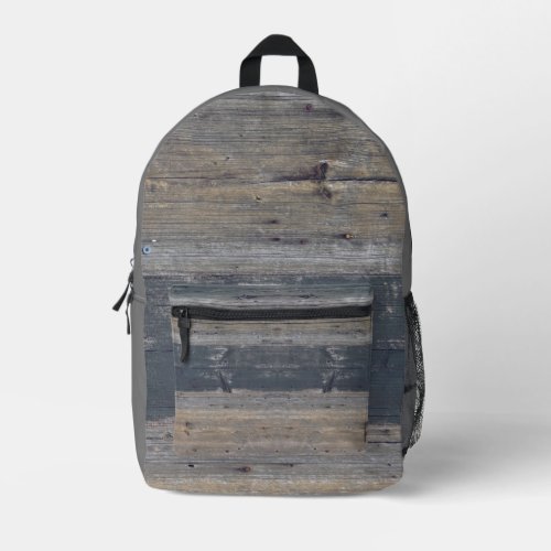 Rustic Wood Trendy Printed Backpack