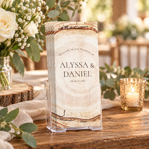 Rustic Wood Trifold Wedding Program Brochure