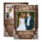 Rustic Wood Twinkle Lights Wedding Photo Thank You