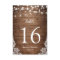 Rustic Wood Twinkle Lights Wedding Table Number