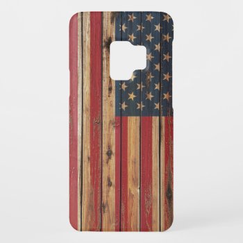Rustic Wood United States Flag Case-mate Samsung Galaxy S9 Case by staticnoise at Zazzle