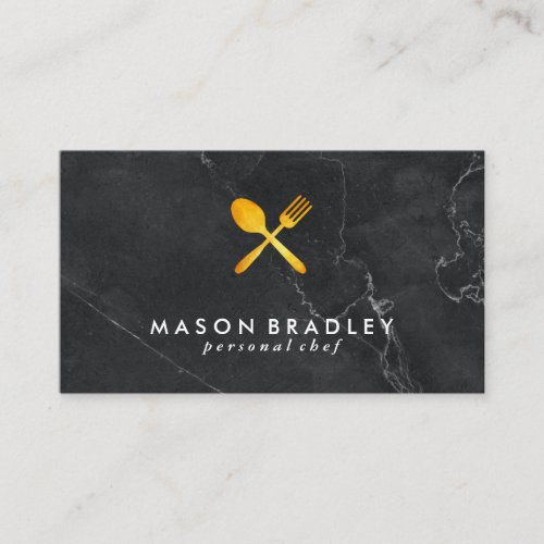 Rustic Wood Utensils  Marble  Executive Business Card