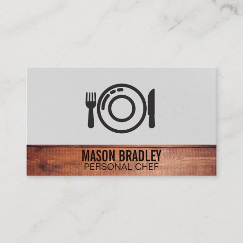 Rustic Wood Utensils  Personal Executive Chef Business Card