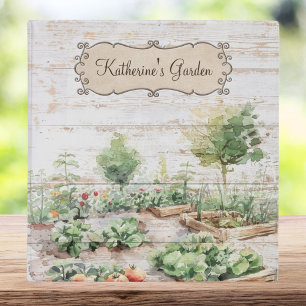 Rustic Wood Vegetable Garden Planner and Journal 3 Ring Binder