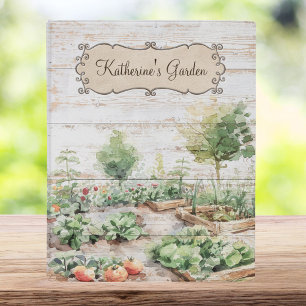 Rustic Wood Vegetable Garden Planner and Journal Mini Binder