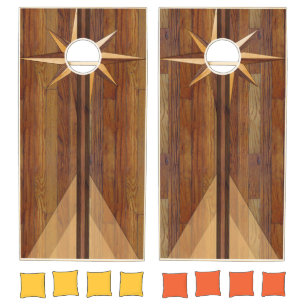 Rustic Wood vintage cornhole set