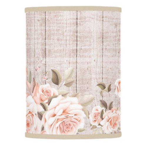 Rustic Wood  Vintage Roses Romantic Shabby Chic Lamp Shade