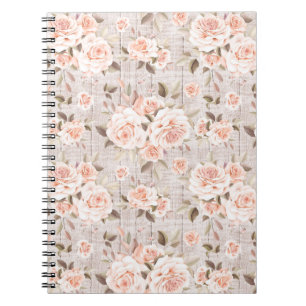 Rustic Wood & Vintage Roses Romantic Shabby Chic Notebook