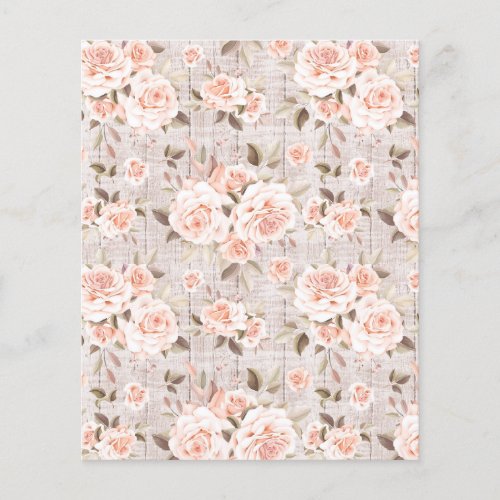 Rustic Wood  Vintage Roses Shabby Scrapbook Paper