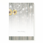 Rustic Wood Vintage Sunflowers and Elegant Lace