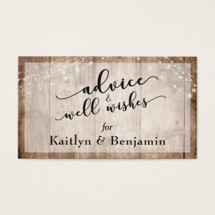 Rustic Wood w/ Lights Advice & Well Wishes Wedding
