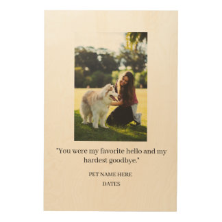 Rustic Wood Wall Art Pet Photo Memorial Plaque