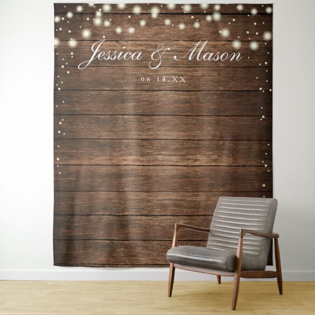 Rustic Wood Wall Backdrop - Wedding Photo Backdrop (In Situ)