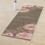 Rustic Wood Watercolor Blush Floral Script Name Yoga Mat
