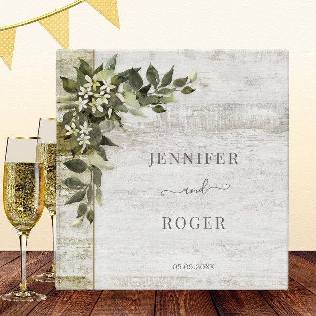 Rustic Wood Watercolor Greenery Wedding Binder (Creator Uploaded)