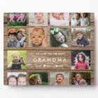 Rustic Wood We Love You Grandma 14 Photo Collage