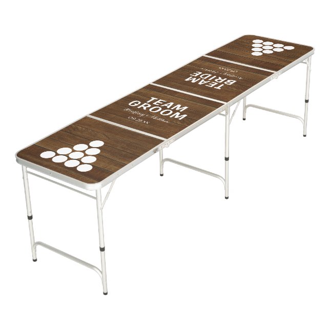 Rustic Wood Wedding Beer Pong Table (Angled)