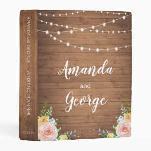 Rustic wood wedding binder 3 rings