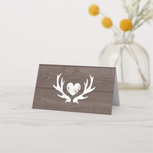 Rustic wood wedding blank folded place cards