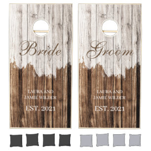 Rustic Wood Wedding Cornhole Set