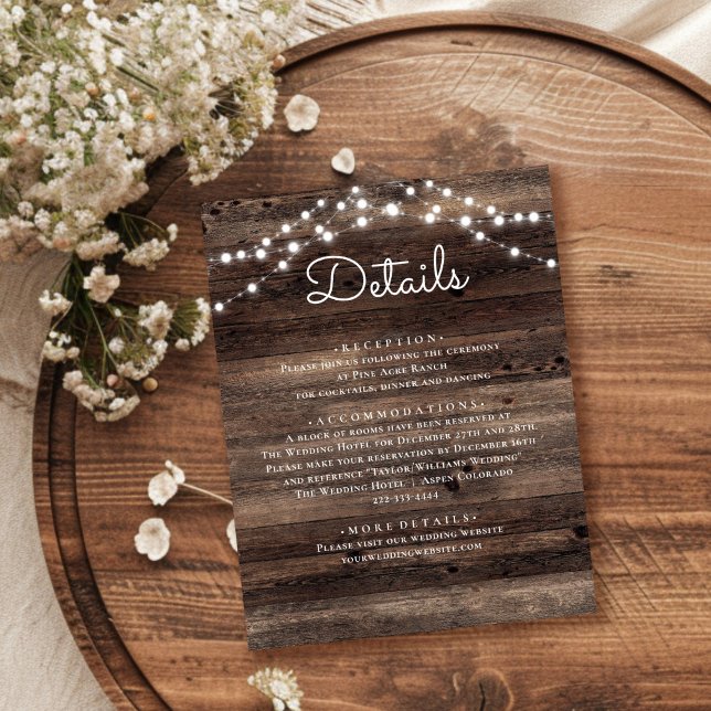 Rustic Wood Wedding Details Enclosure Card (Creator Uploaded)