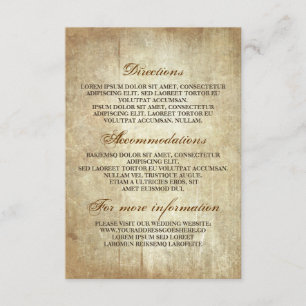 Rustic Wood Wedding Details - Information Enclosure Card