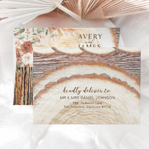 Rustic Wood Wedding Envelope Birch Coconut Grain