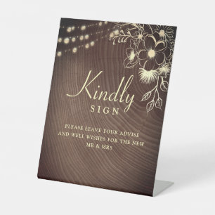 Rustic Wood Wedding Guest Book Sign