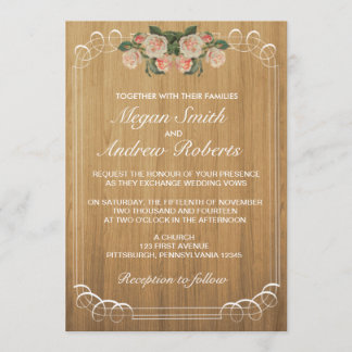 Rustic Wood Wedding Invitation