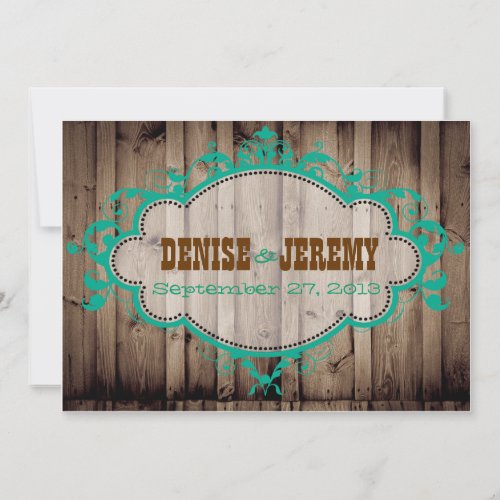 Rustic Wood Wedding Invitation