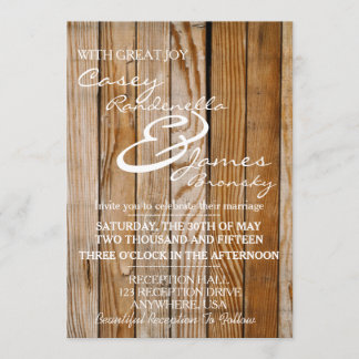 Rustic Wood Wedding Invitation