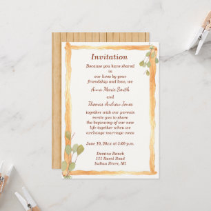 Rustic Wood Wedding Invitation