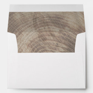 Rustic wood wedding invitation envelope