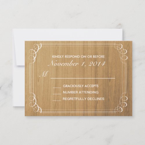 Rustic Wood Wedding Invitation Response Card