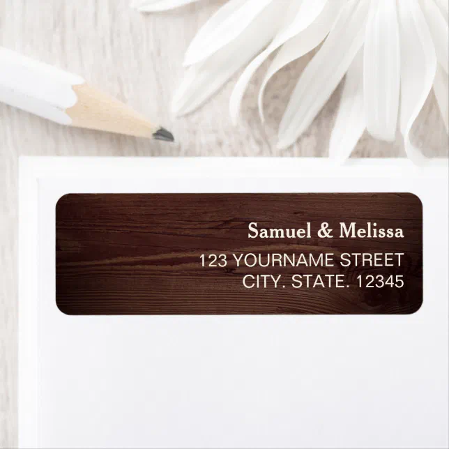 Rustic Wood Wedding Label | Zazzle