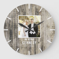 Rustic Wood Wedding Photo Anniversary Personalized