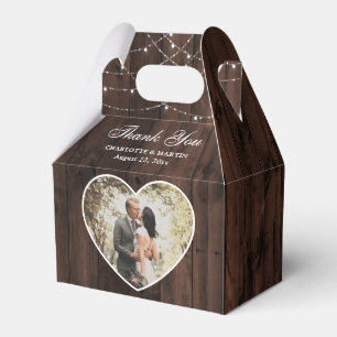 Rustic Wood Wedding Photo Favor Boxes