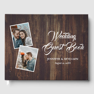 Rustic Wood Wedding Photo Guest Book
