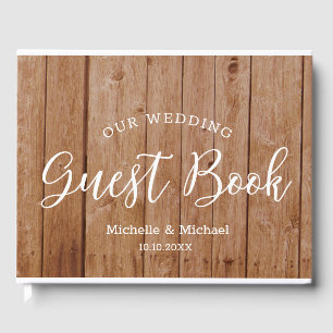 Rustic Wood Wedding Photo Guest Book
