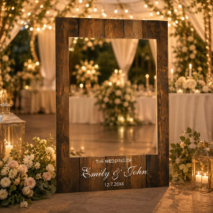 Rustic Wood Wedding Photo Selfie Frame