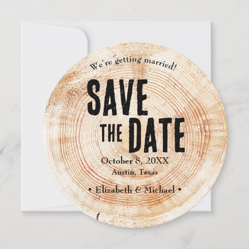 Rustic Wood Wedding QR code website Save the date  Invitation
