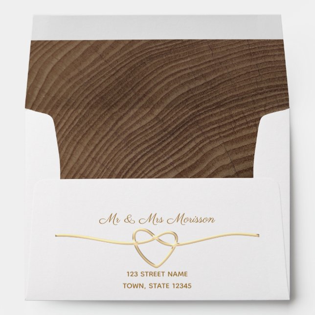 Rustic Wood Wedding Return Address Envelope (Back (Bottom))