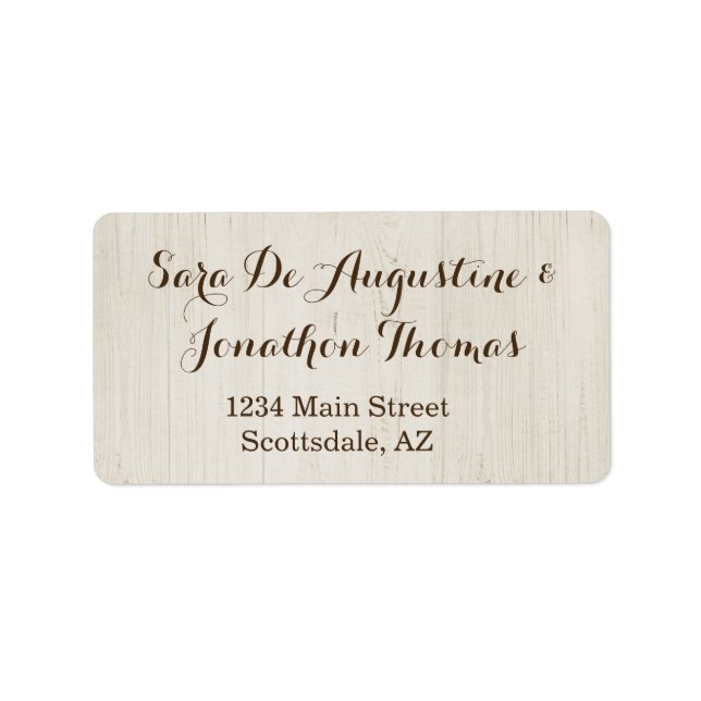 Rustic Wood Wedding Return Address Labels (Front)