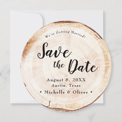 Rustic Wood Wedding Save the date custom photo
