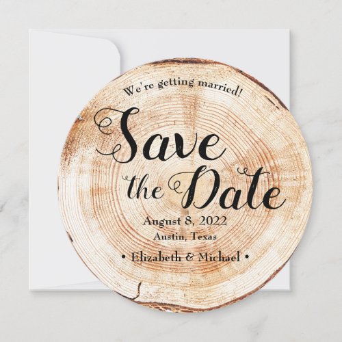 Rustic Wood Wedding Save the date Custom Photo Invitation