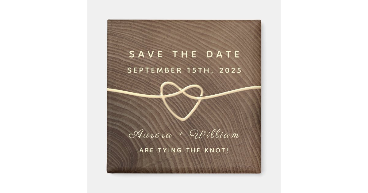 Rustic Wood Wedding Save The Date Invitation Magne Magnet | Zazzle